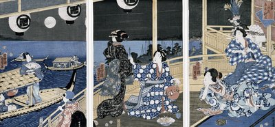 An Autumn Moon over Fukagawa, from the series 